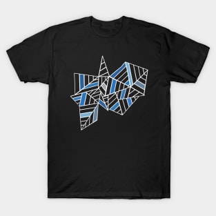 Abstract Lines Black and Blues T-Shirt